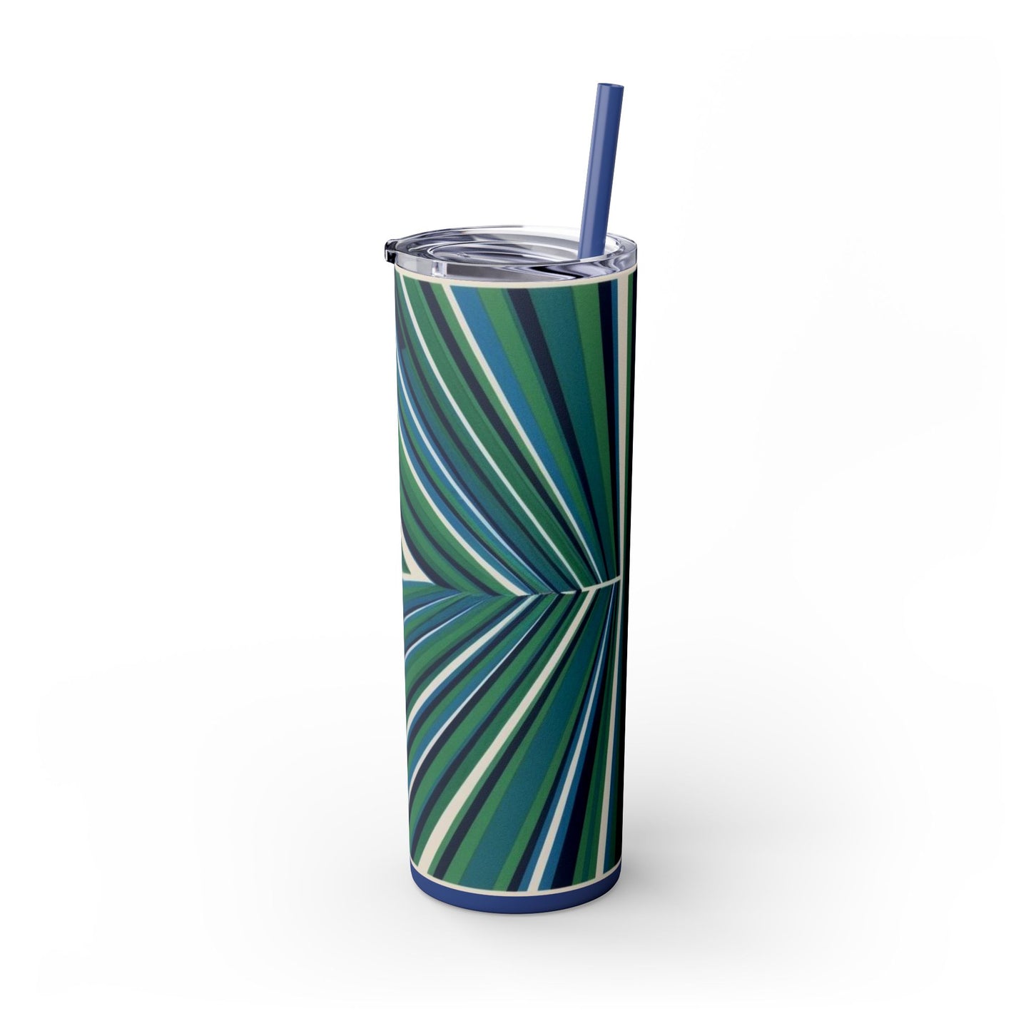 Optical Illusion Skinny Tumbler with Straw, 20oz