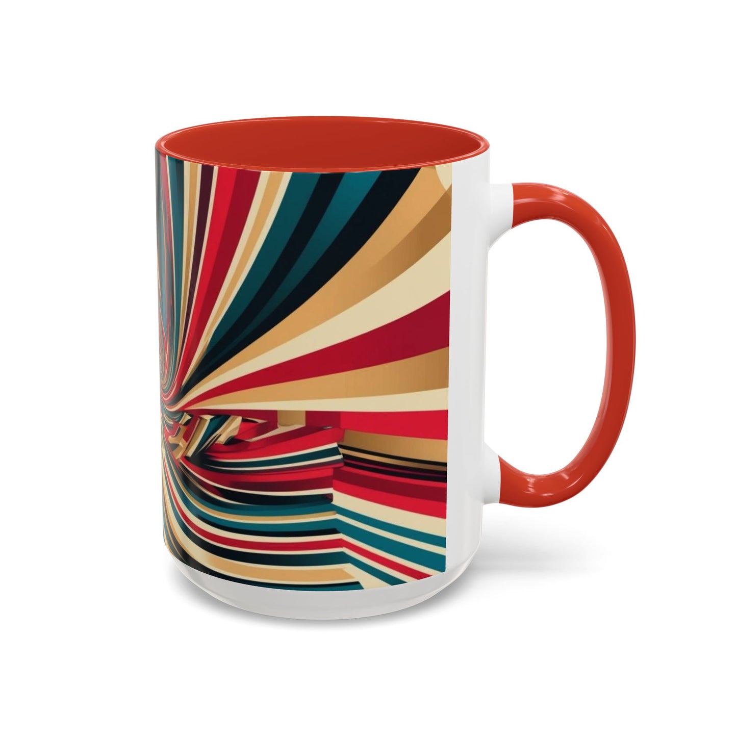 Optical Illusion Accent Mug – Ceramic Coffee Cup
