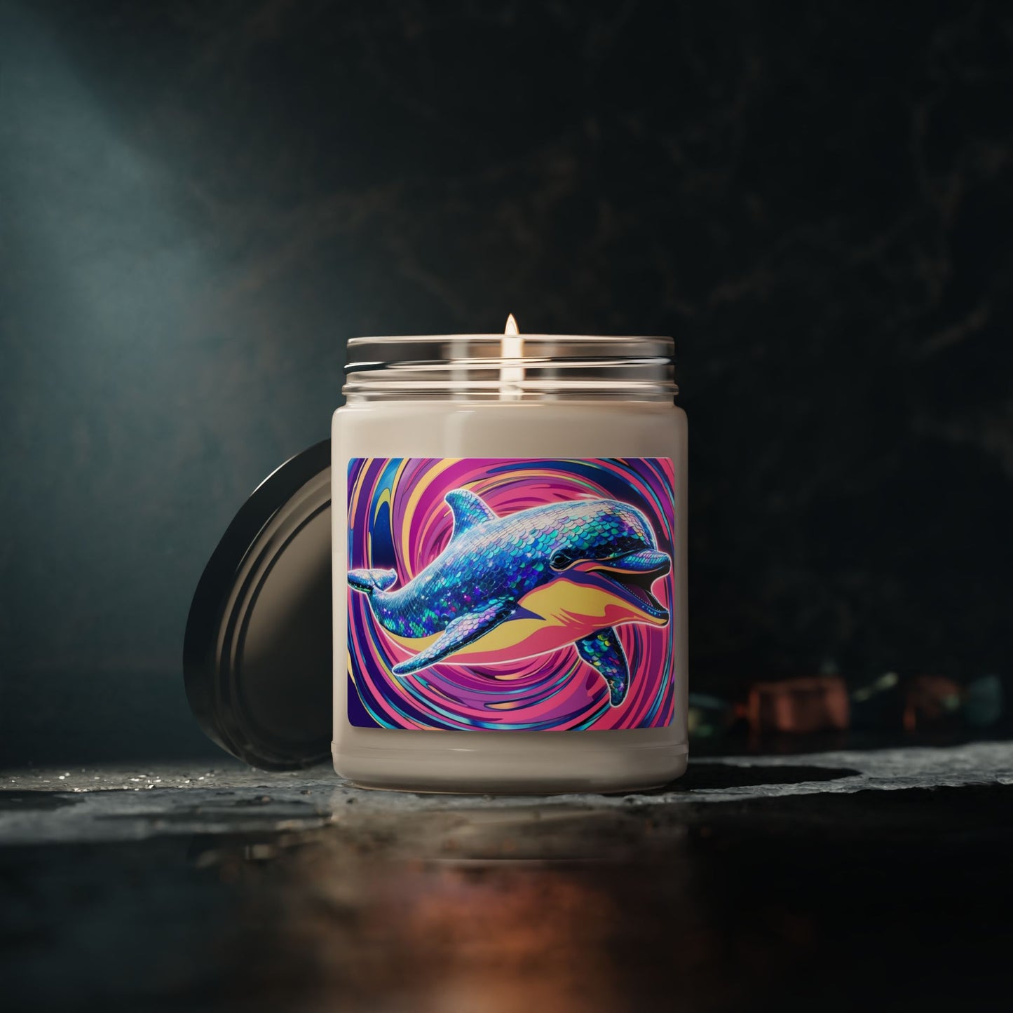 Glittery Dolphin- Scented Soy Candle, 9oz