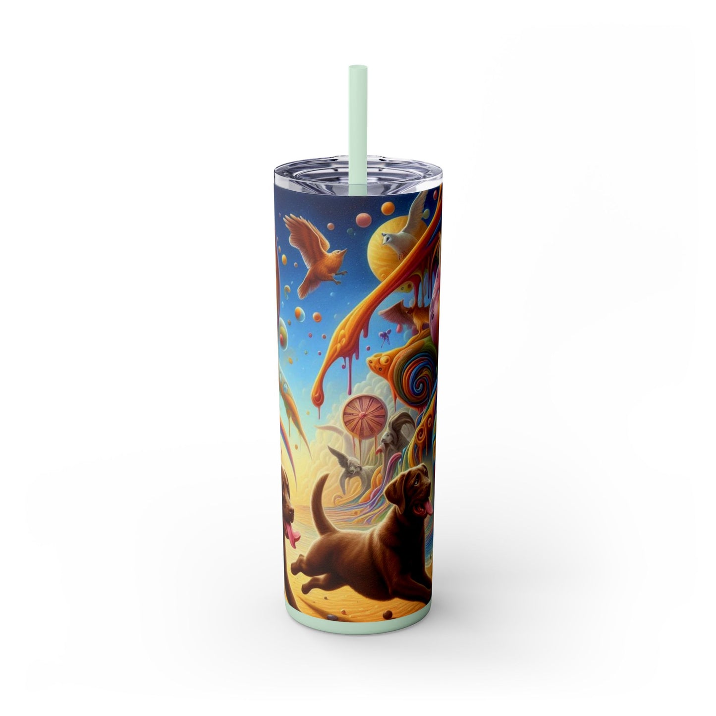 Gobelet Labrador en chocolat avec paille, 590 ml