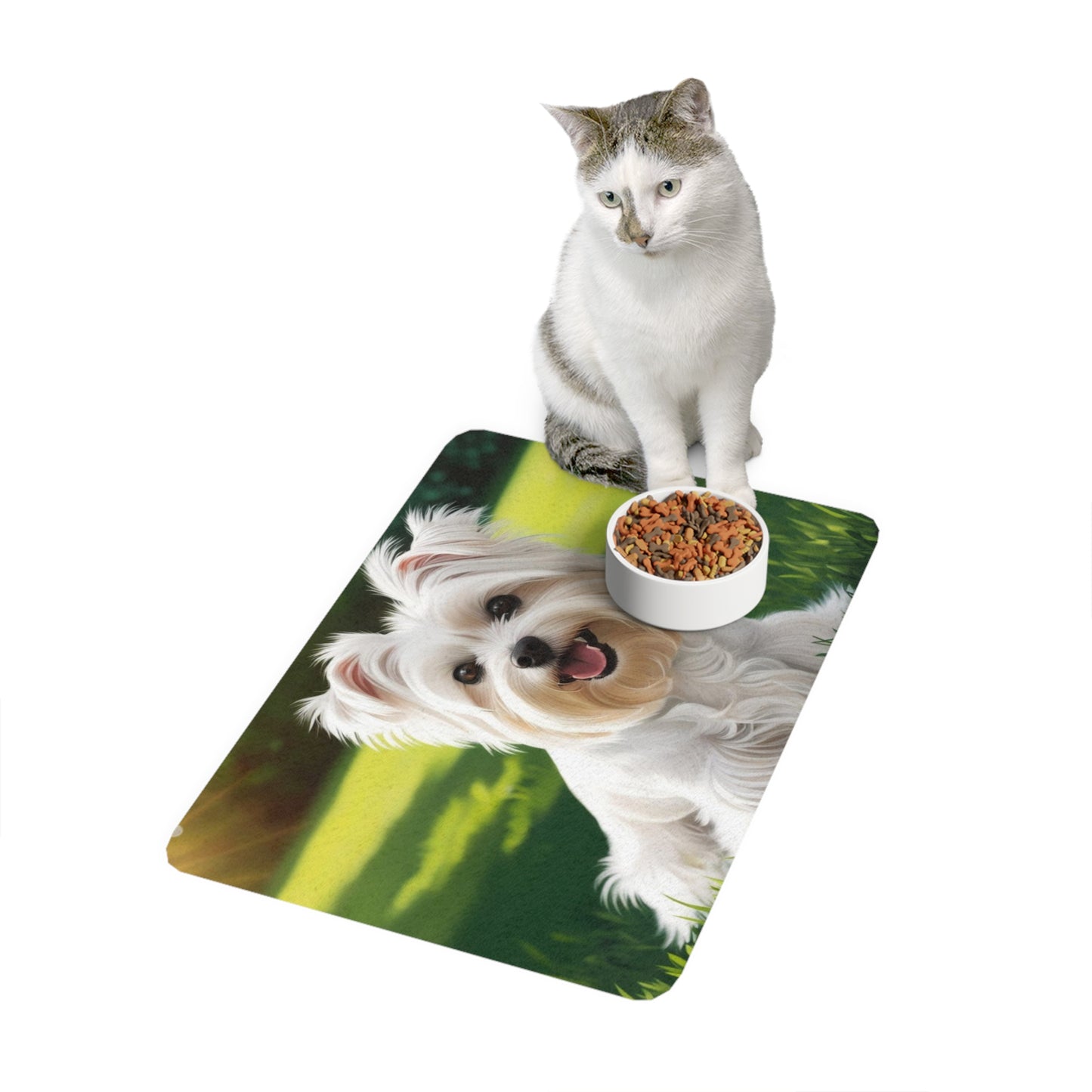 Pet Food Mat (12x18) - Maltese