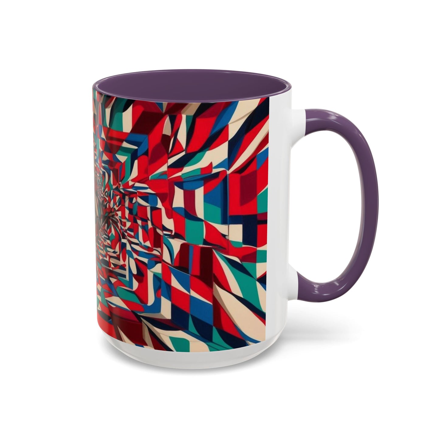 Optical Illusion Accent Mug – Ceramic Coffee Cup