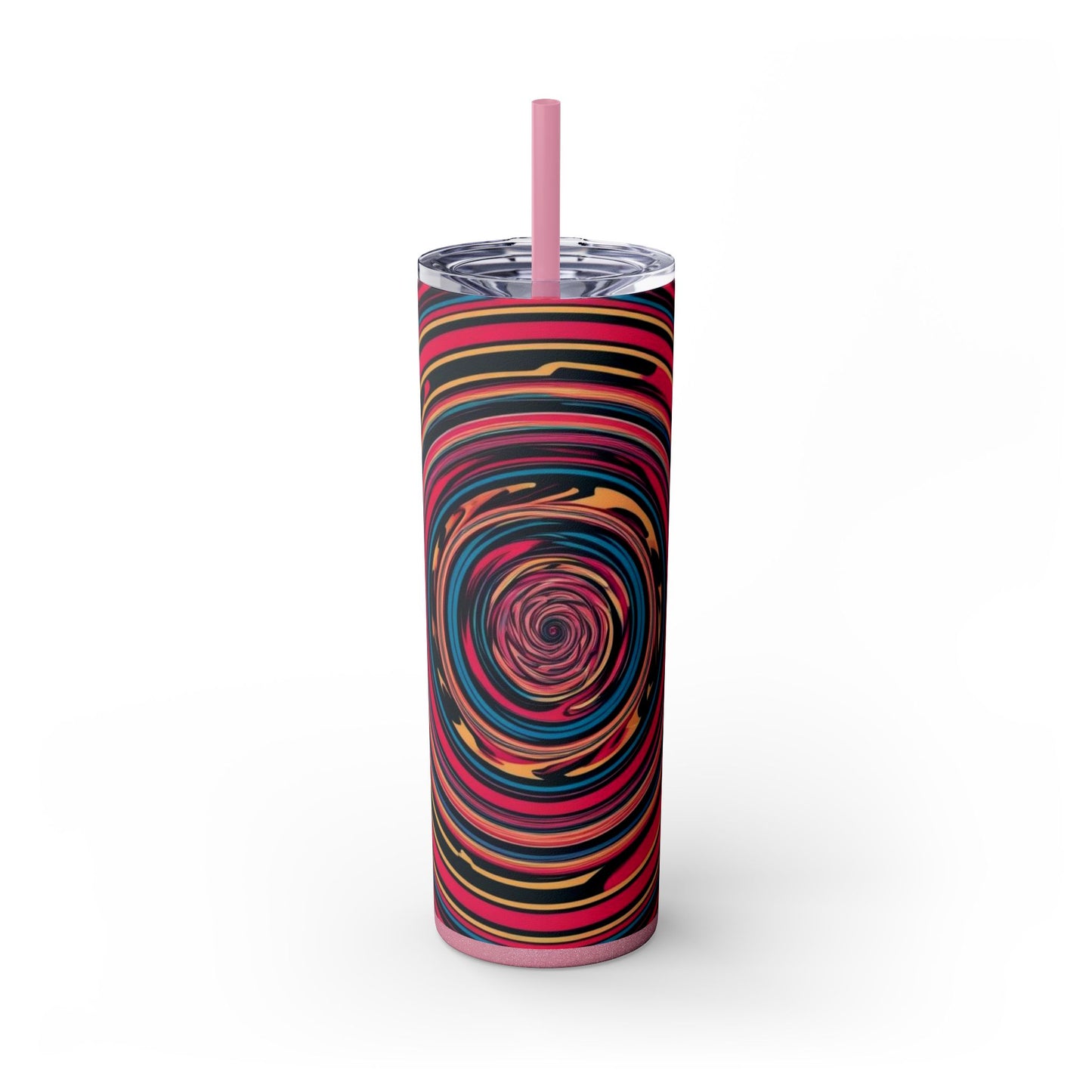 Optical Illusion Skinny Tumbler with Straw, 20oz