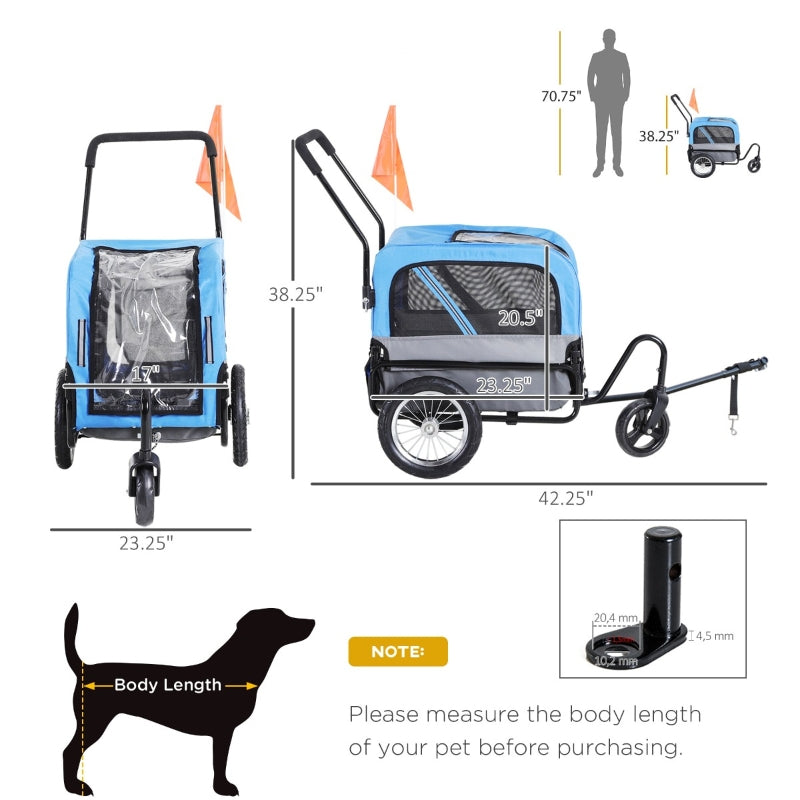 Poussette-vélo/poussette de jogging 2 en 1 à 3 roues pour animaux de compagnie
