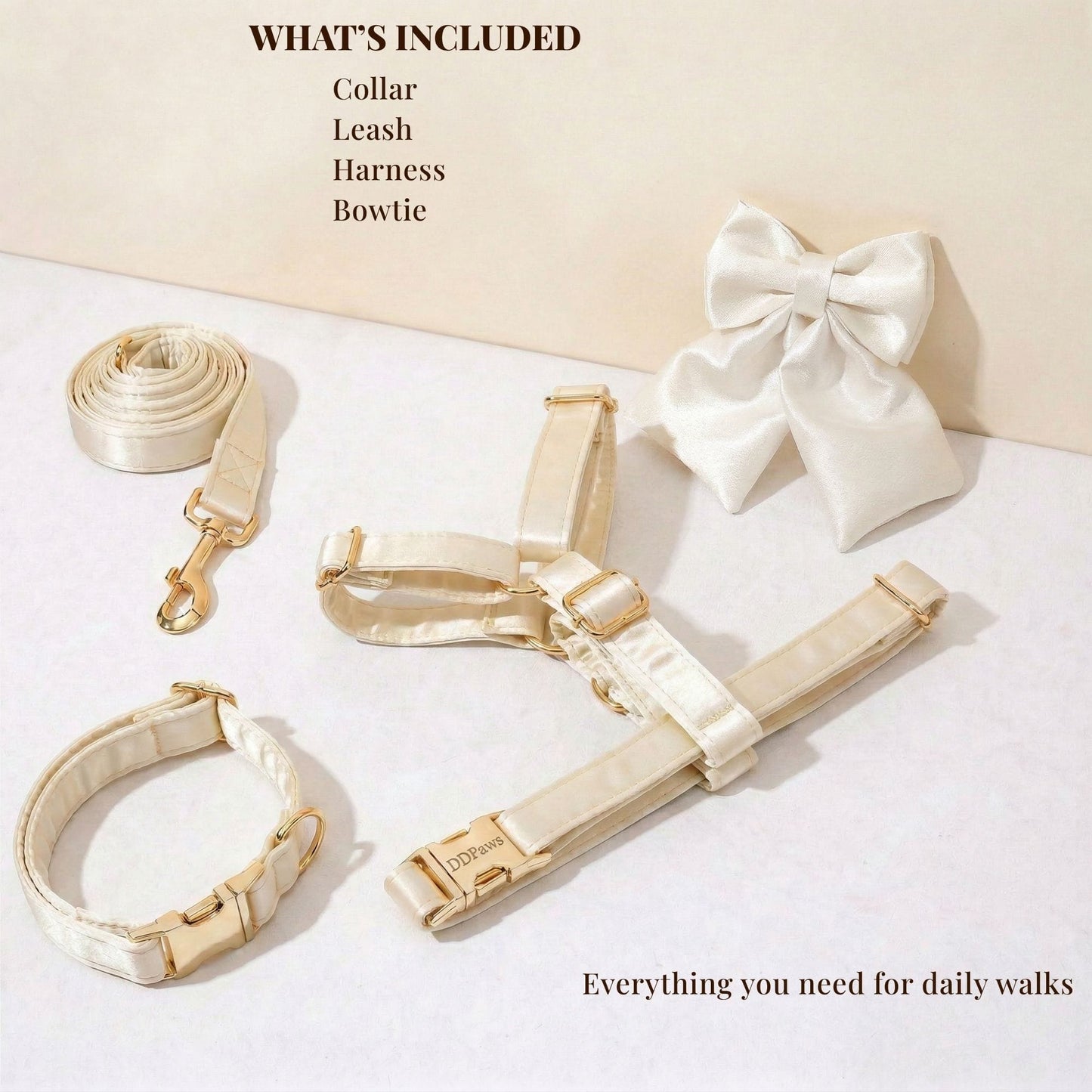 Ensemble classique personnalisé en satin blanc pur pour mariage