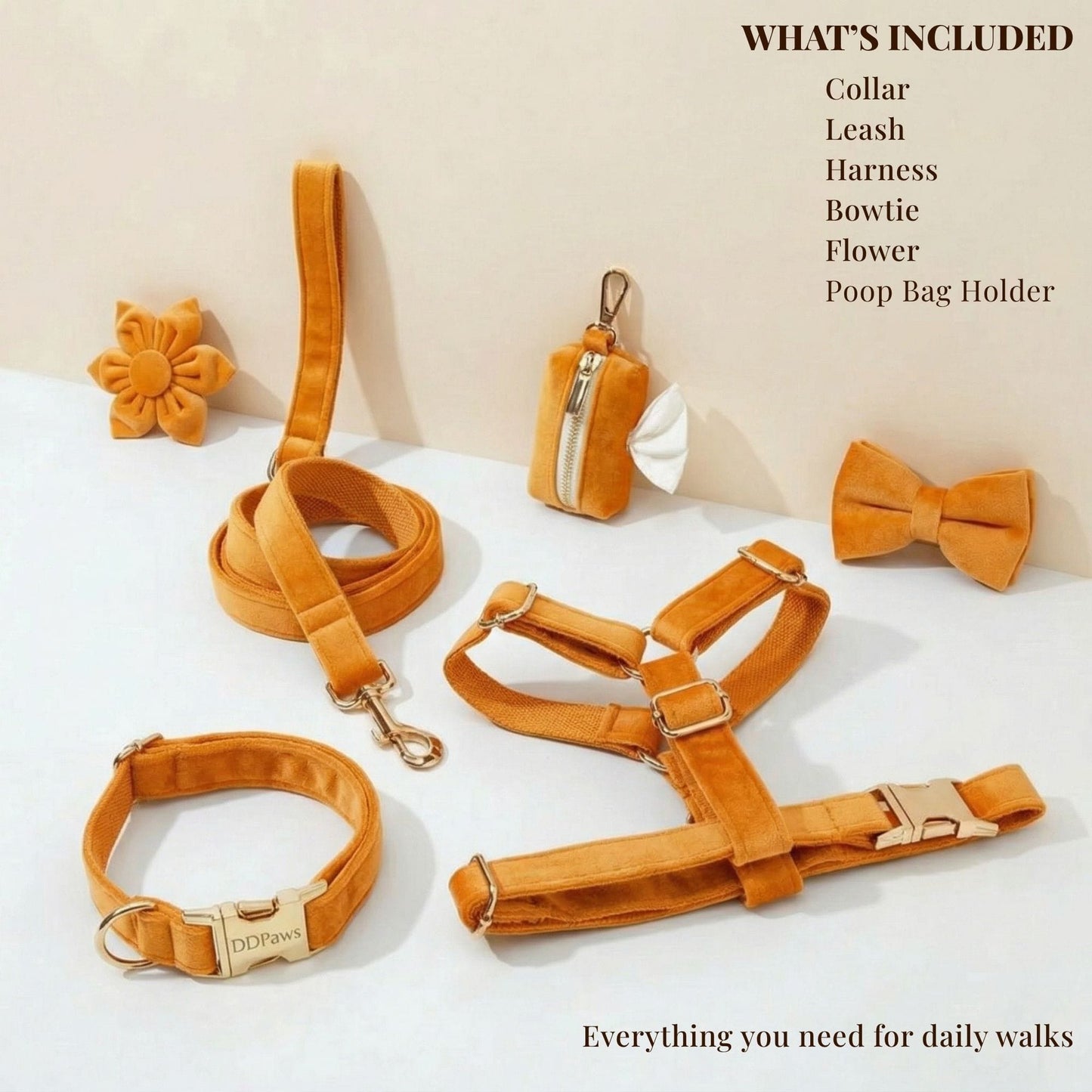 Ensemble classique personnalisé en velours orange