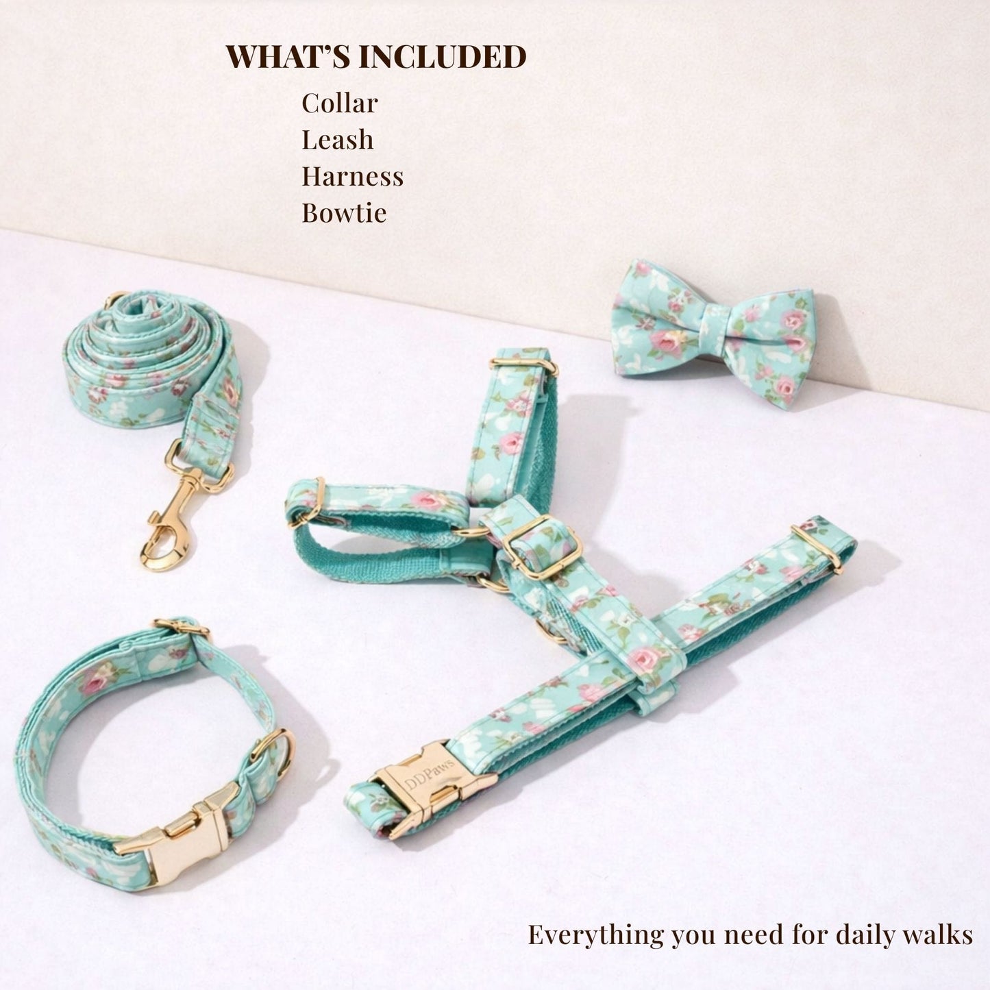 Conjunto clásico floral personalizado de Blue Blossom