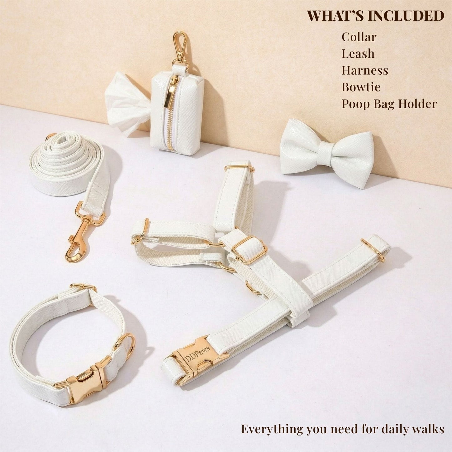 Conjunto clásico de cuero blanco personalizado