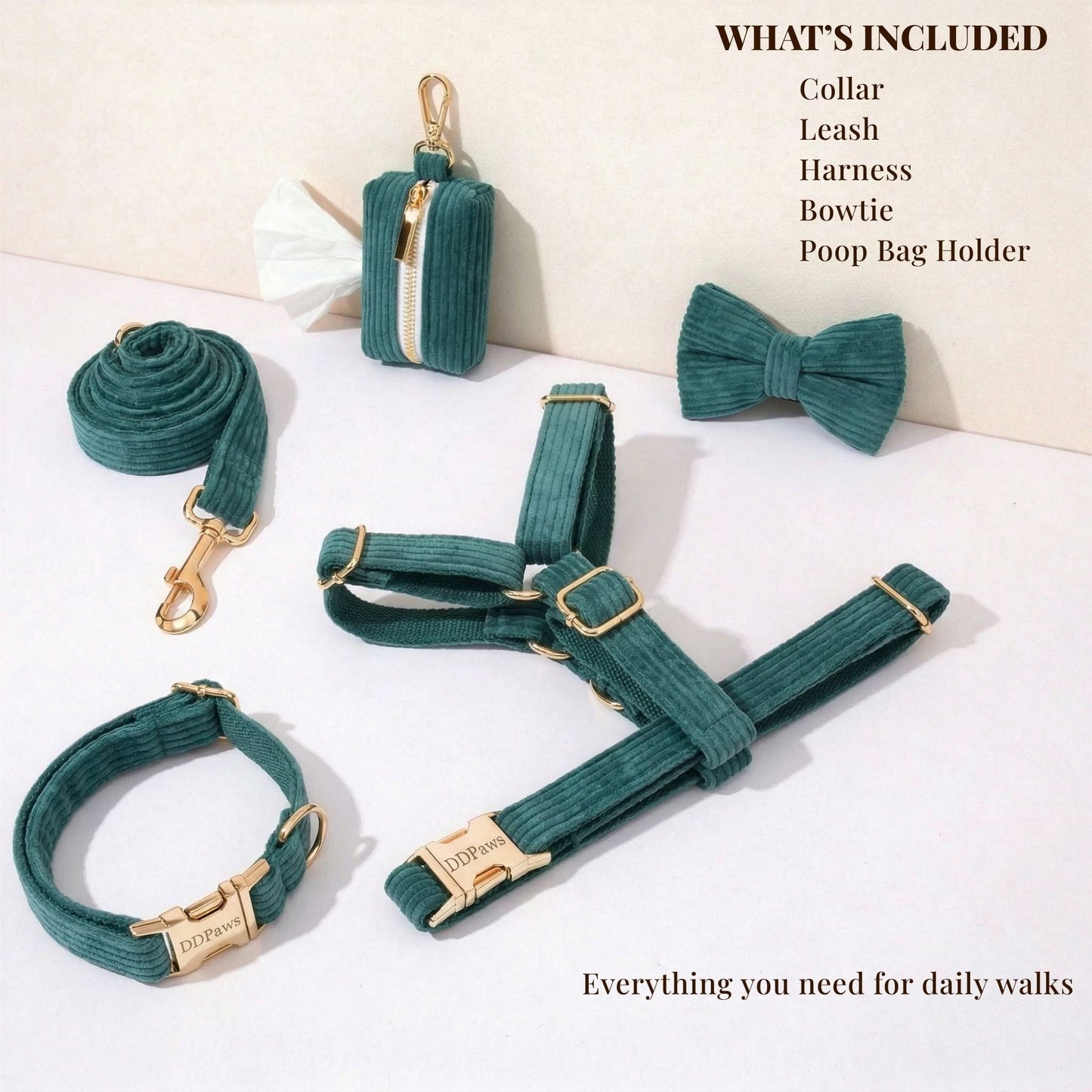 Conjunto clásico de pana verde oscuro personalizado