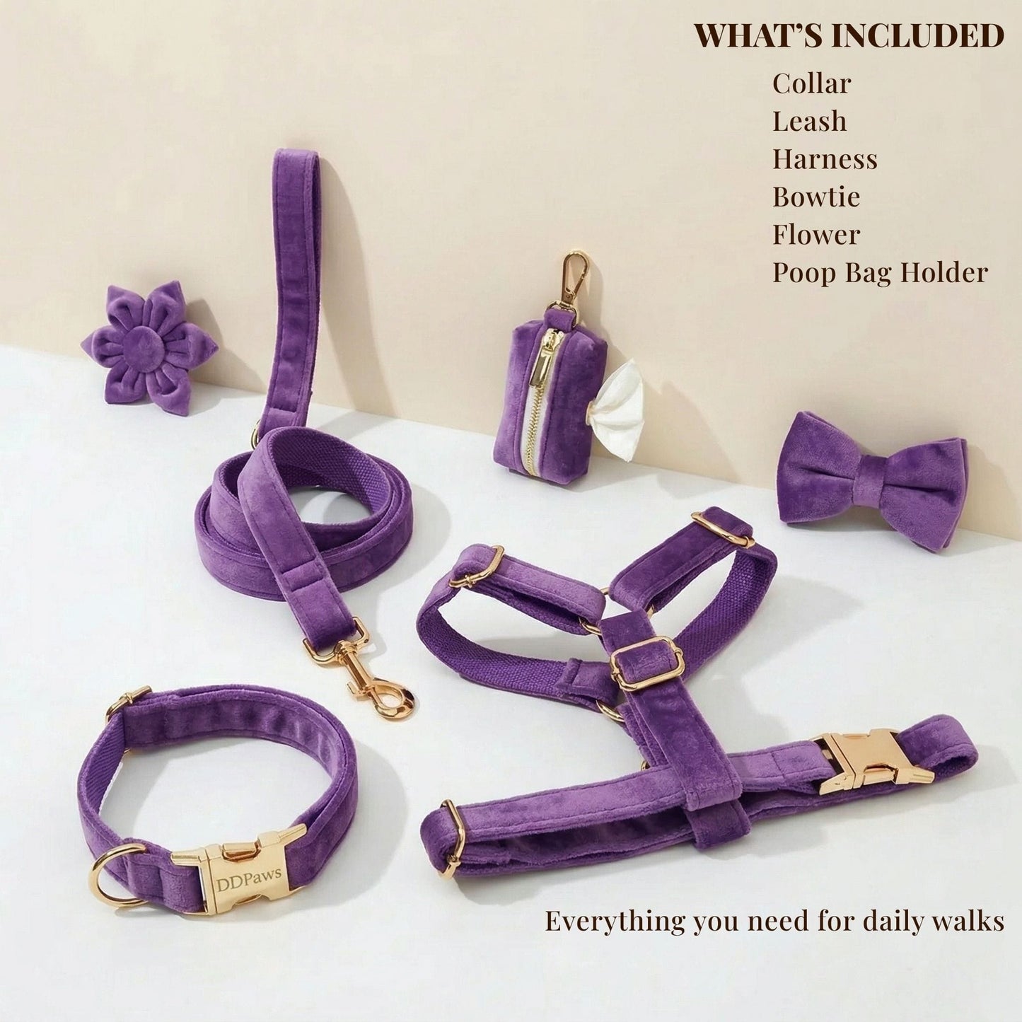 Ensemble classique personnalisé en velours violet