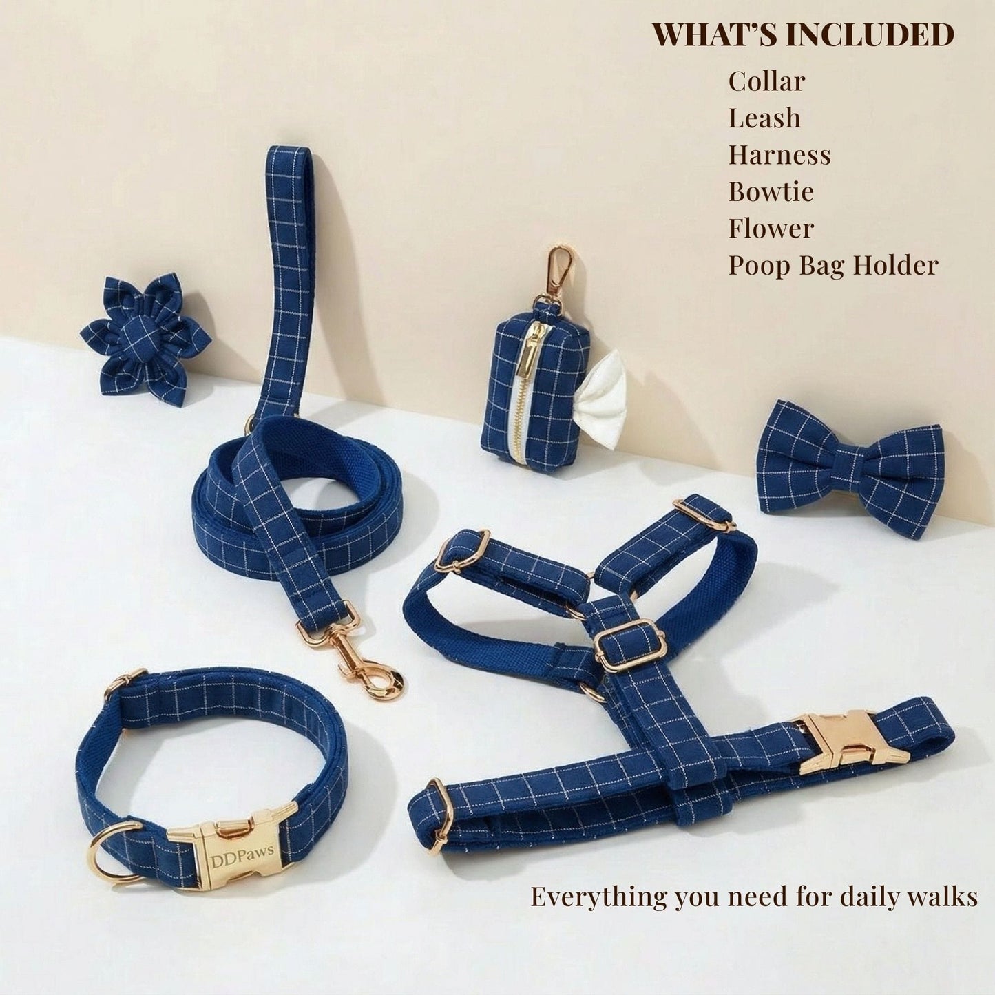 Conjunto clásico de cuadros azul oscuro personalizado