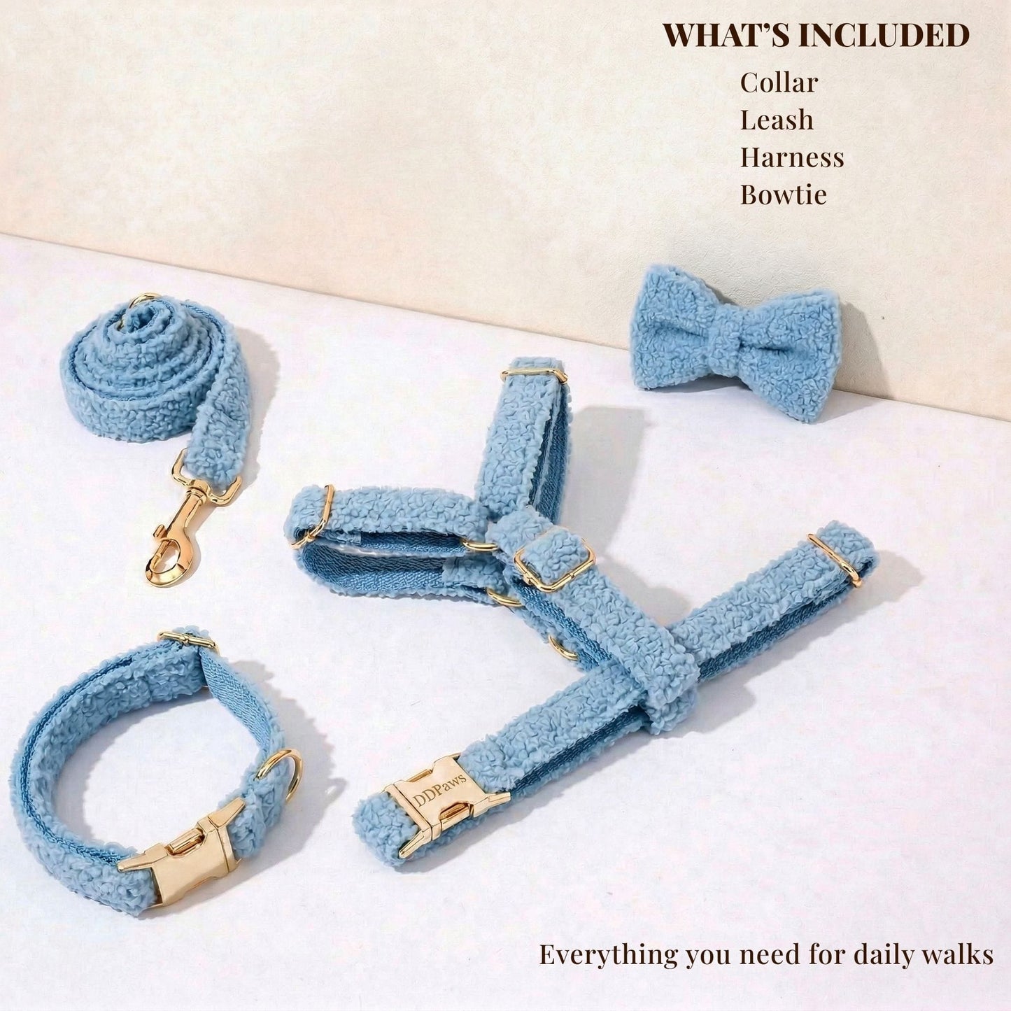 Ensemble classique personnalisé en velours ours bleu