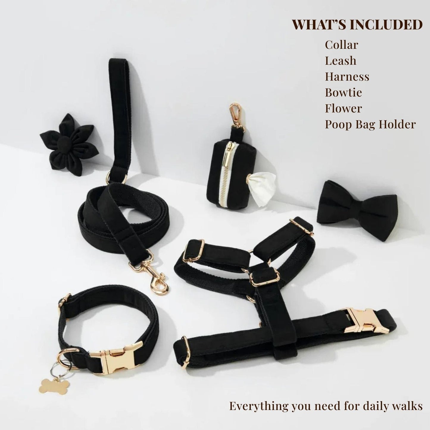 Conjunto clásico de terciopelo negro personalizado
