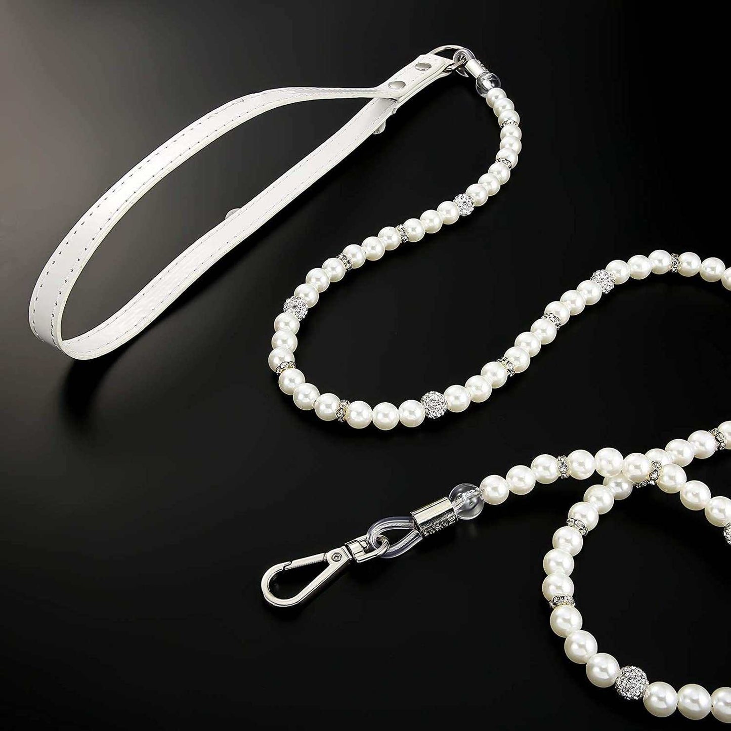 Ensemble collier et laisse en perles pour chiens (2 pièces)