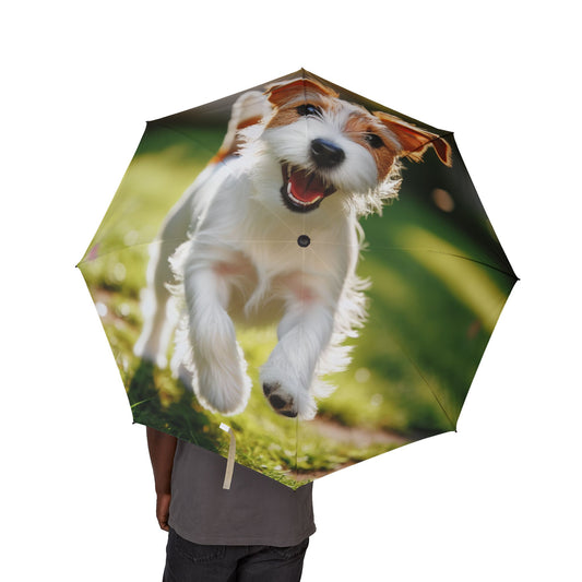 Parson Russell Terrier Semi-Automatic Foldable Umbrella
