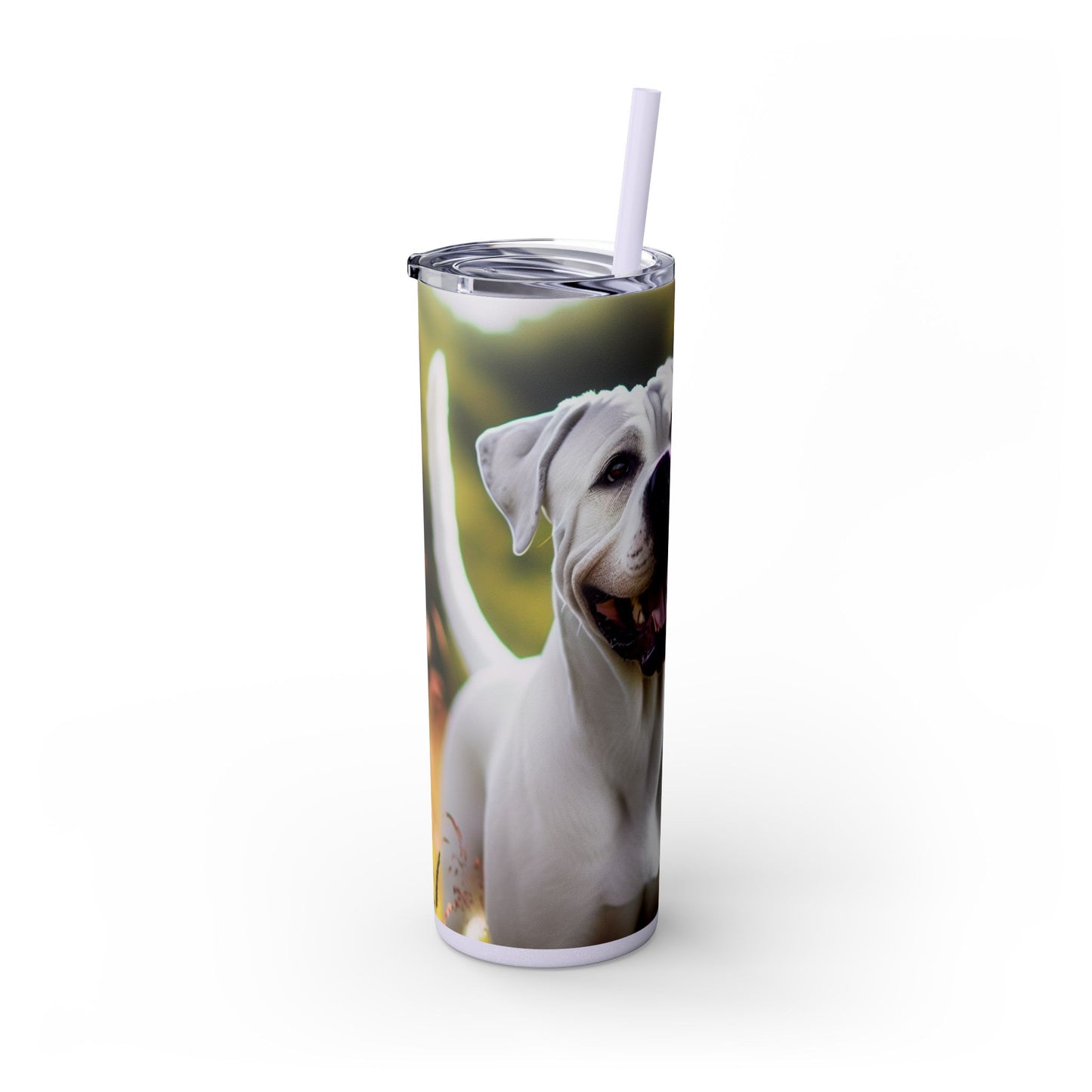Vaso Dogo Argentino con pajita, 20 oz
