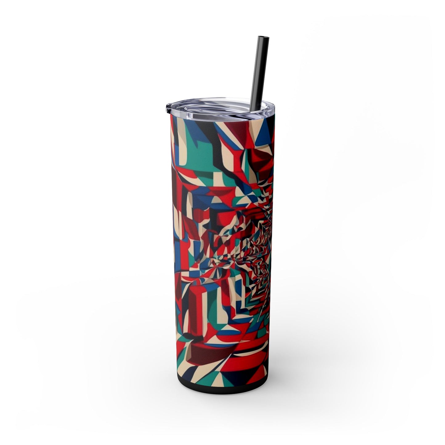 Optical Illusion Skinny Tumbler with Straw, 20oz