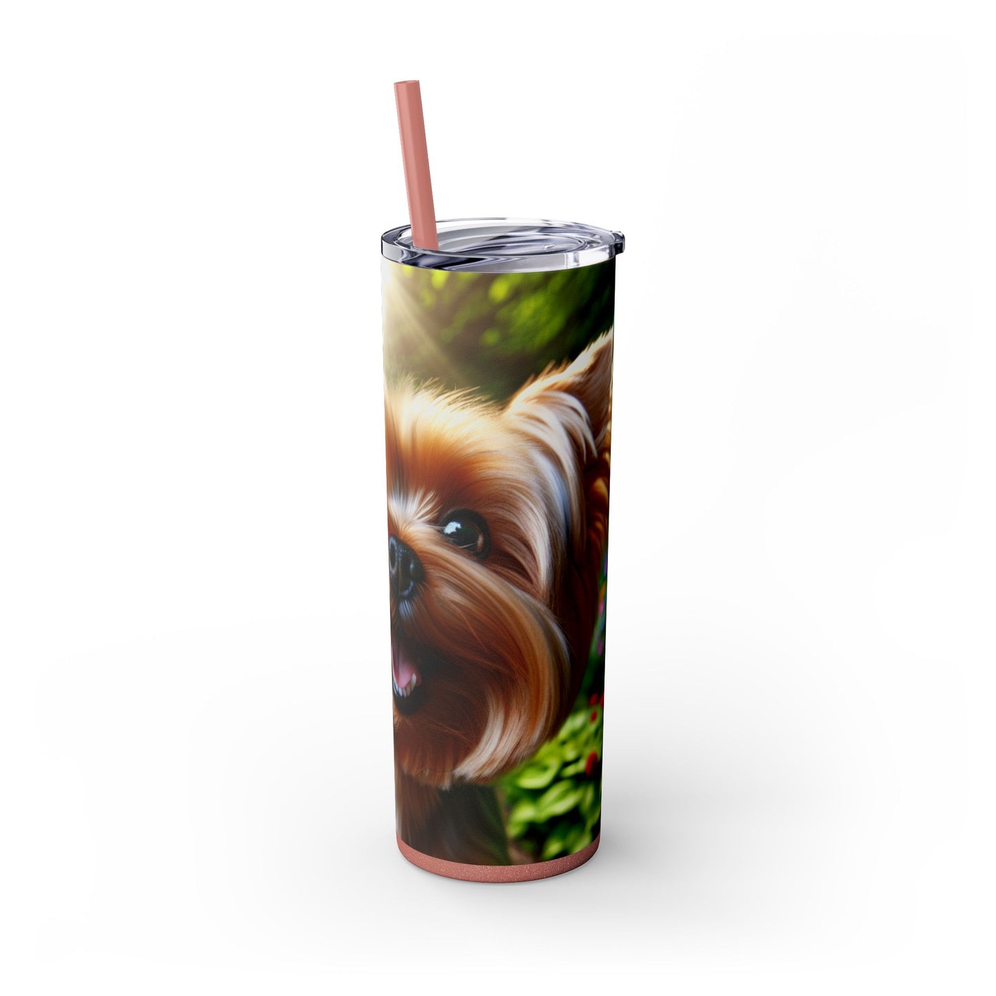 Yorkshire Terrier Skinny Tumbler with Straw, 20oz