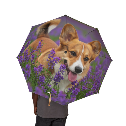 Cardigan Welsh Corgi Semi-Automatic Foldable Umbrella