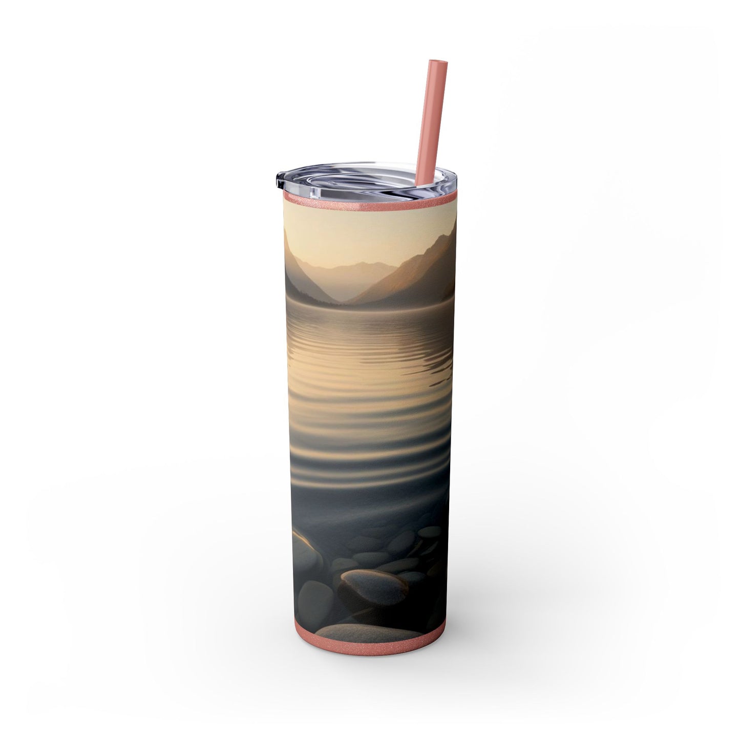 Ripple in a Mountain Lake Skinny Tumbler with Straw, 20oz