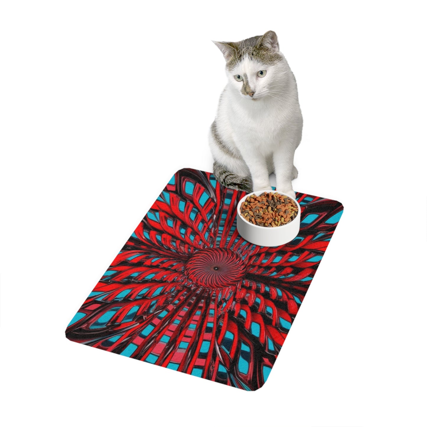 Pet Food Mat (12x18) - Optical Illusion