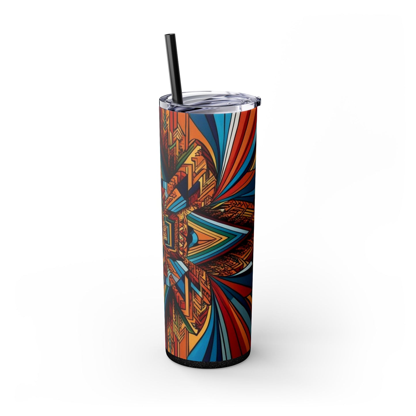 Optical Illusion Skinny Tumbler with Straw, 20oz