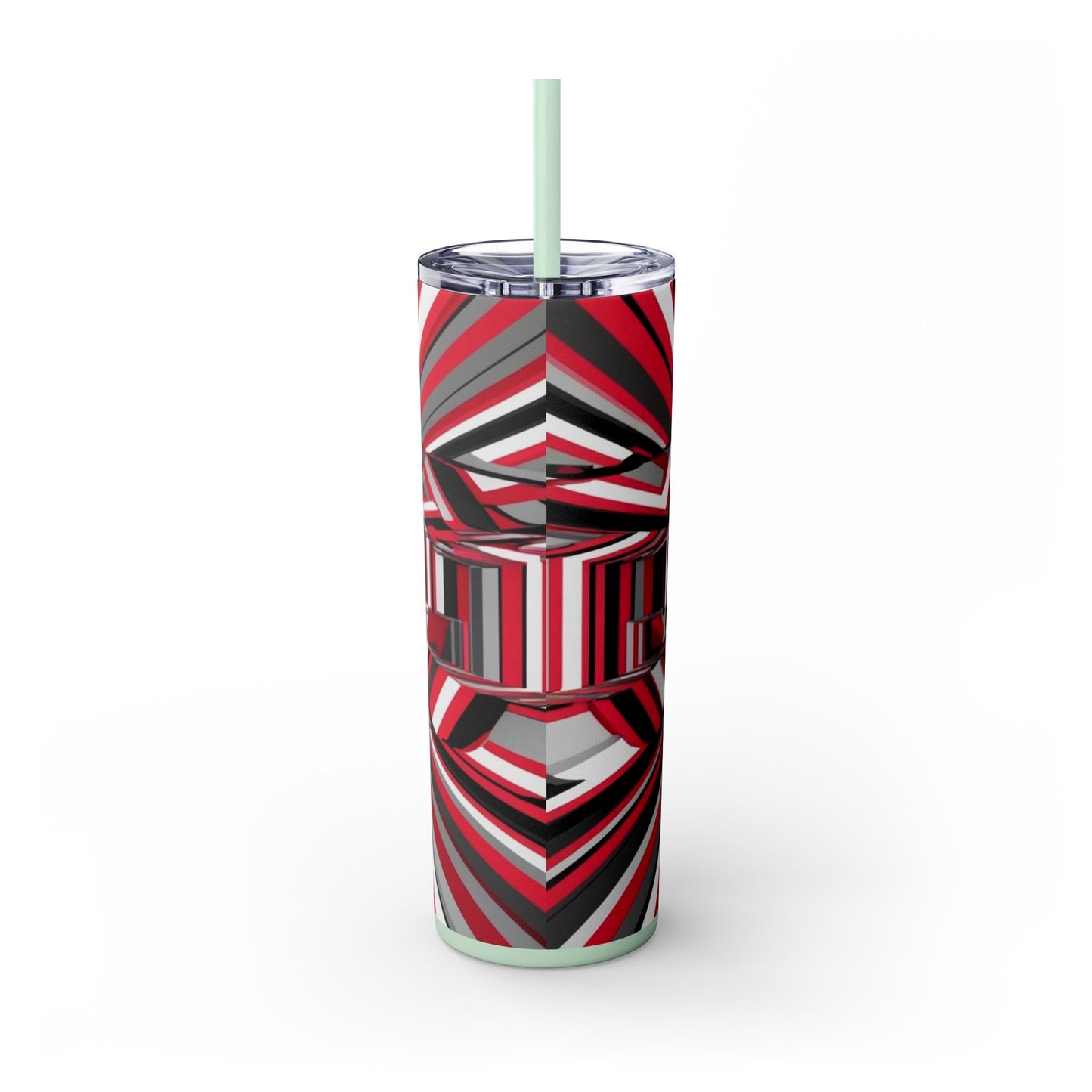 Optical Illusion Skinny Tumbler with Straw, 20oz