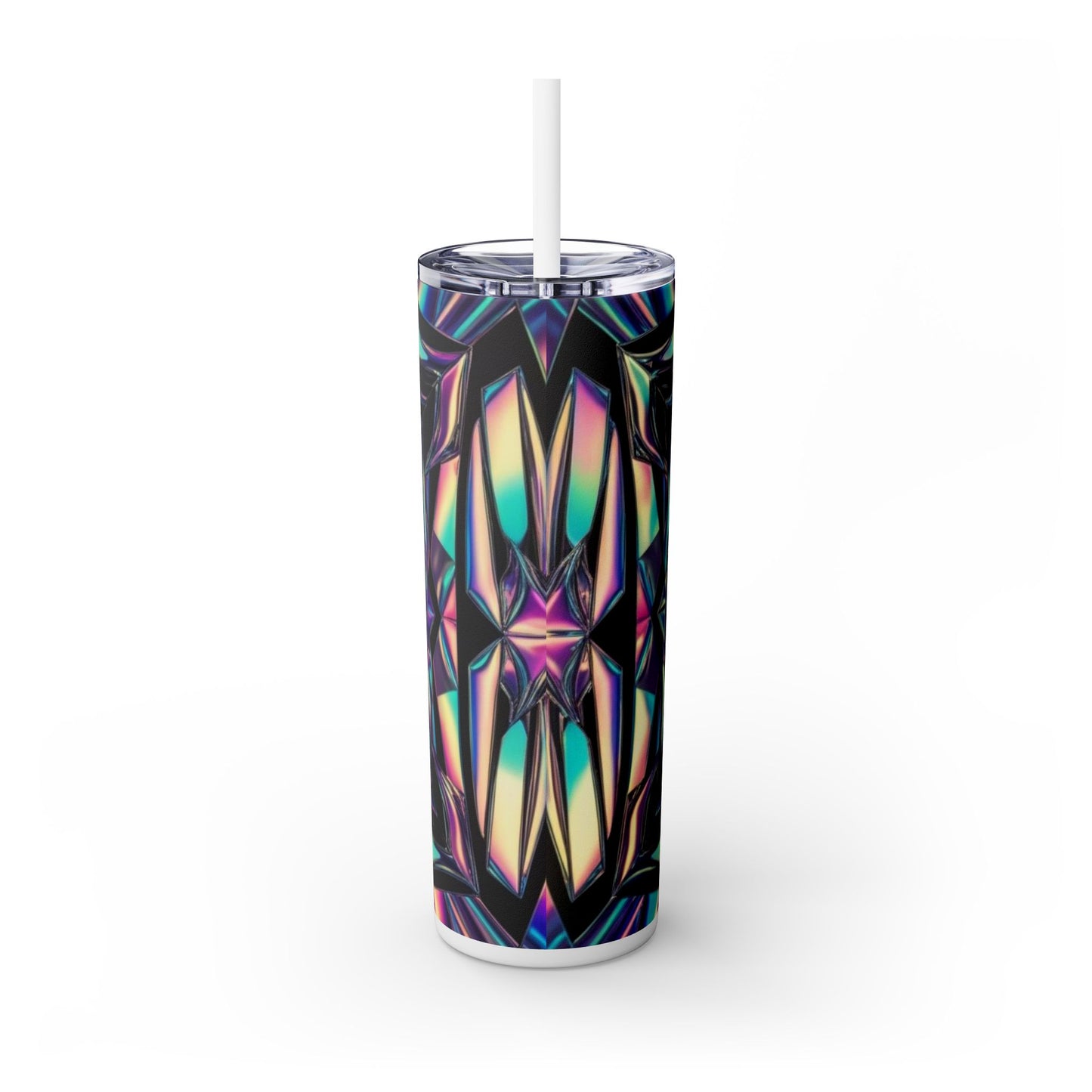 Optical Illusion Skinny Tumbler with Straw, 20oz