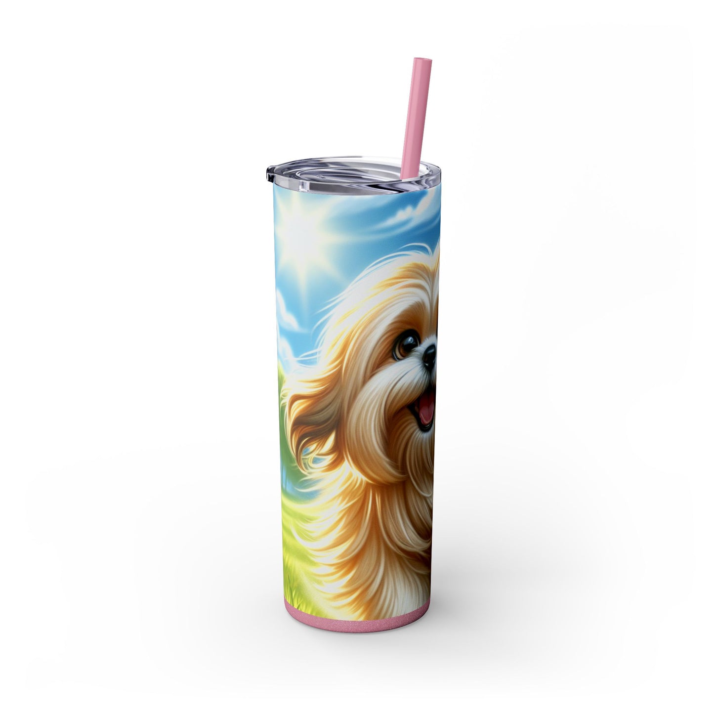 Lhasa Apso Skinny Tumbler with Straw, 20oz