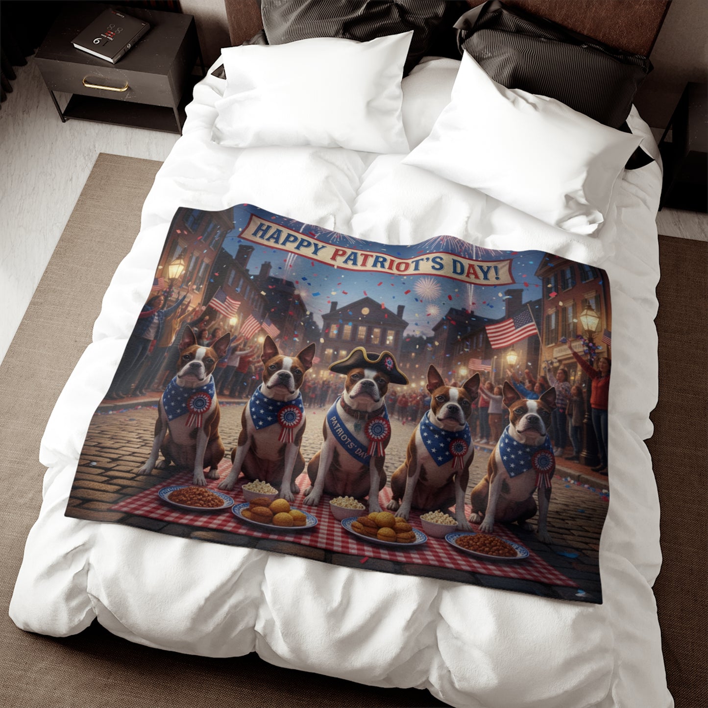 Patriot's Day Patriotic Dogs Blanket