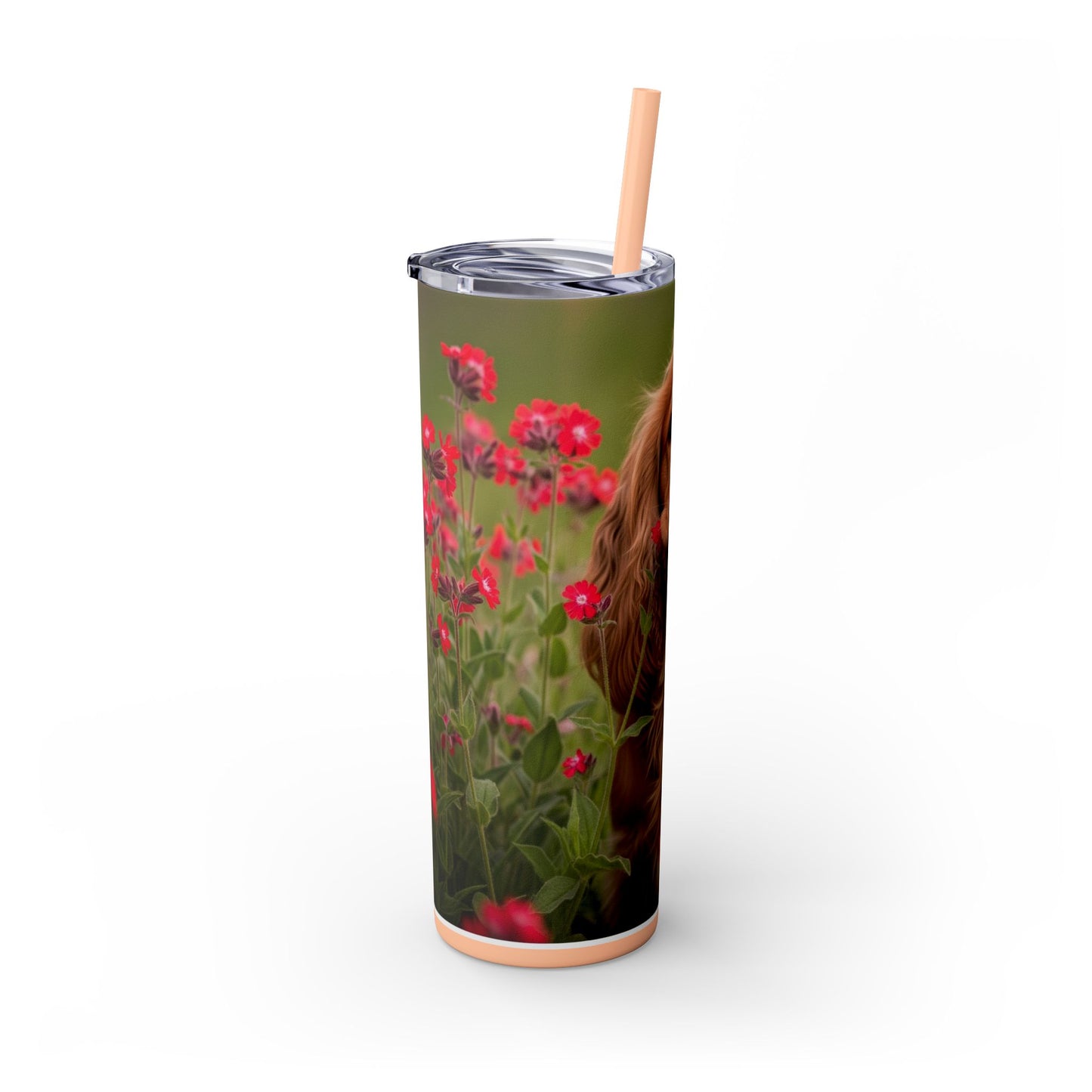 Vaso delgado con pajita de Cocker Spaniel, 20 oz