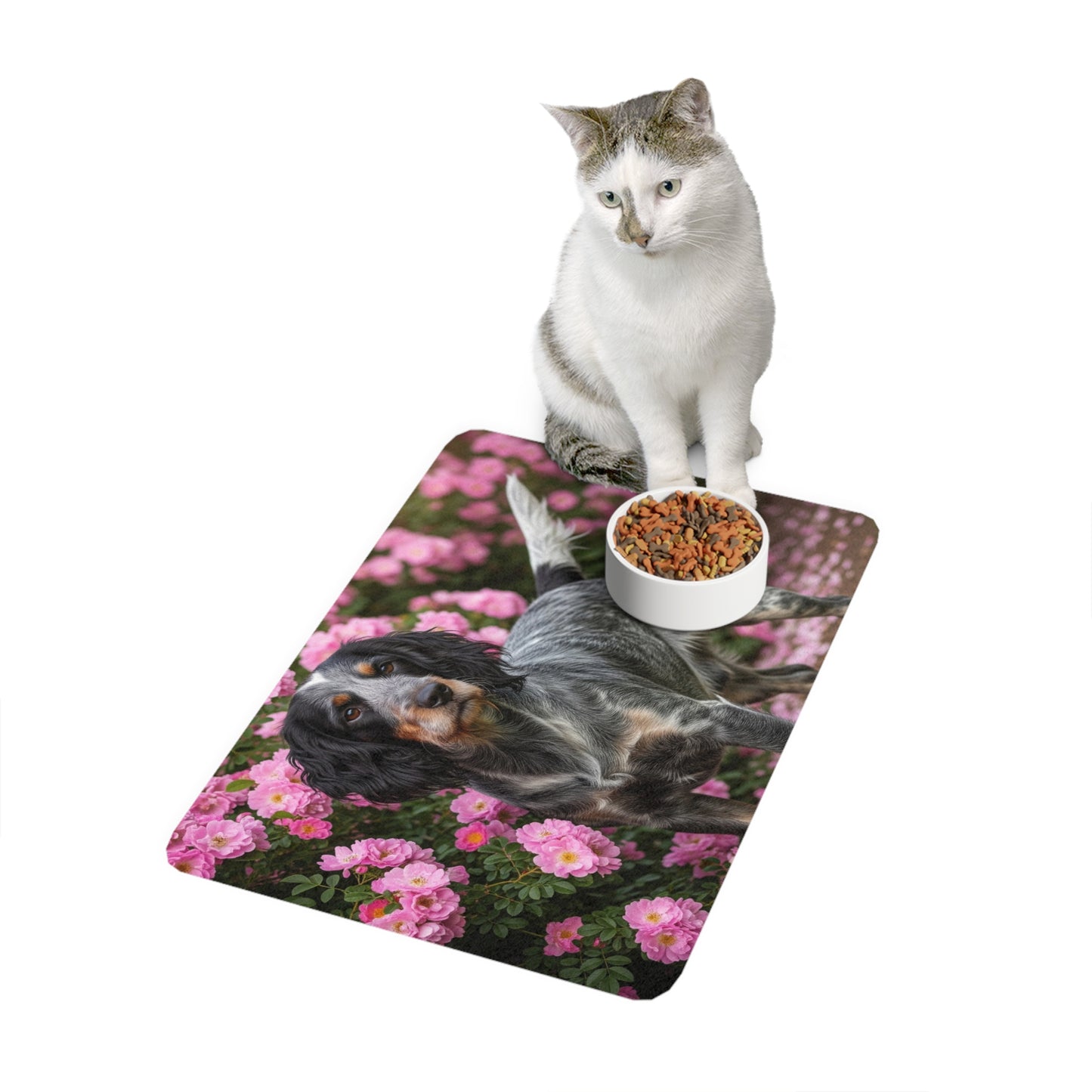 Pet Food Mat (12x18) - Blue Picardy Spaniel