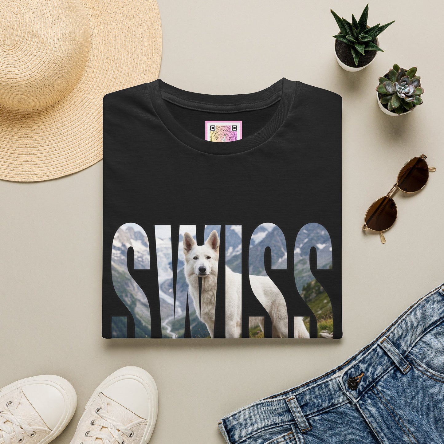 White Swiss Mountain Dog Tee Shirt