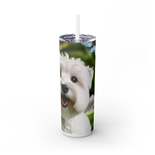 Sealyham Terrier Skinny Tumbler with Straw, 20oz