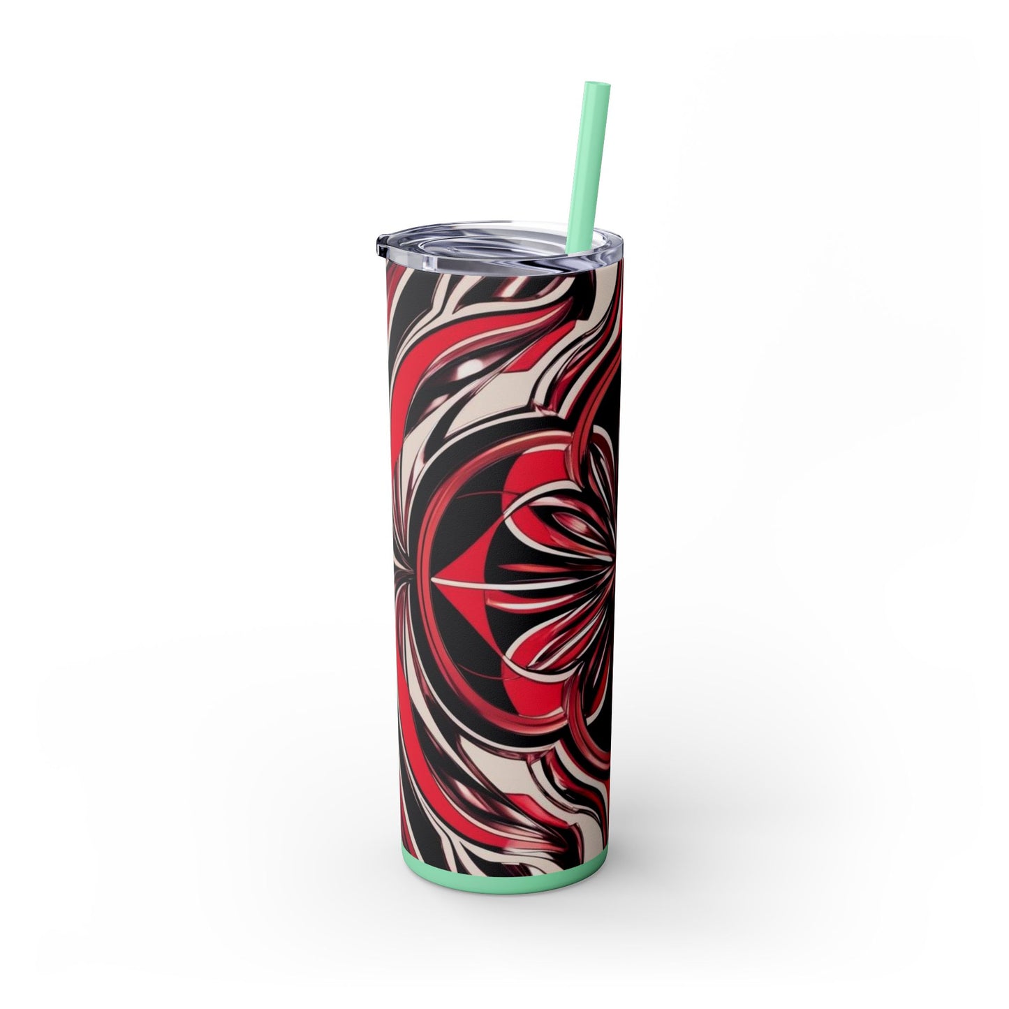 Optical Illusion Skinny Tumbler with Straw, 20oz