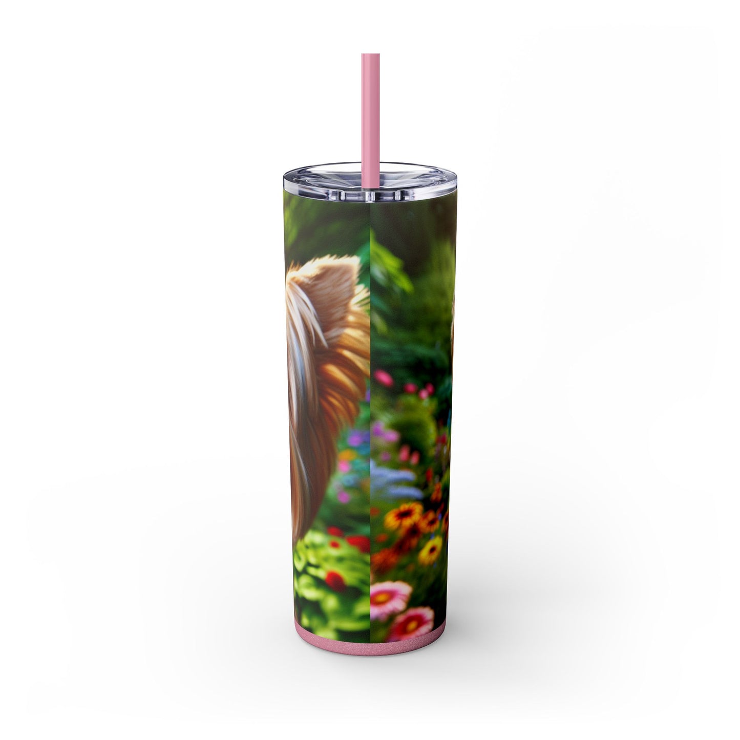 Yorkshire Terrier Skinny Tumbler with Straw, 20oz