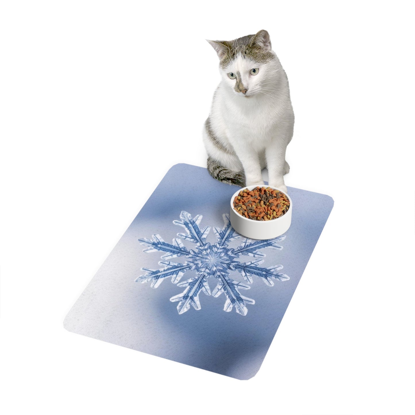 Pet Food Mat (12x18) - Snowflake