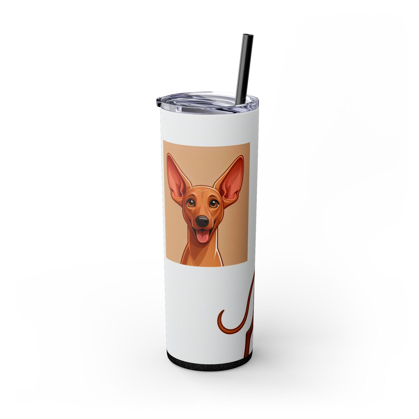 Pharaoh Hound Skinny Tumbler with Straw, 20oz