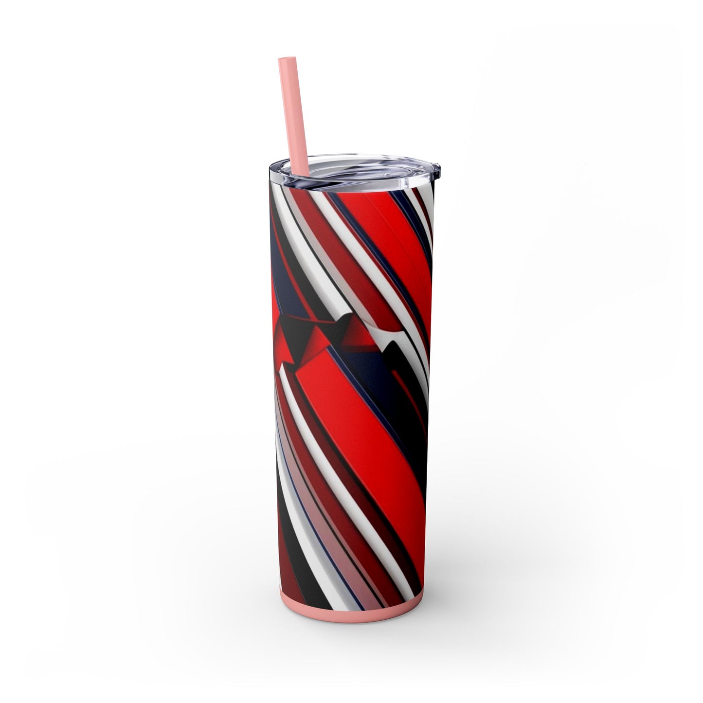 Optical Illusion Skinny Tumbler with Straw, 20oz