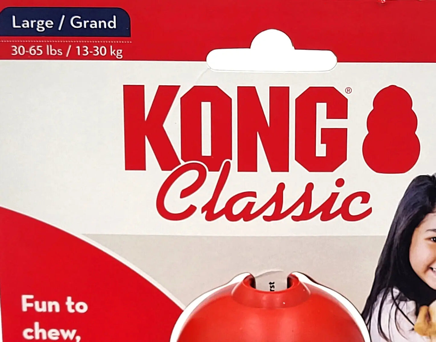 KONG Classic GRAND Jouet à mâcher et à rapporter pour chien, résistant et remplissable, 10 x 7 cm