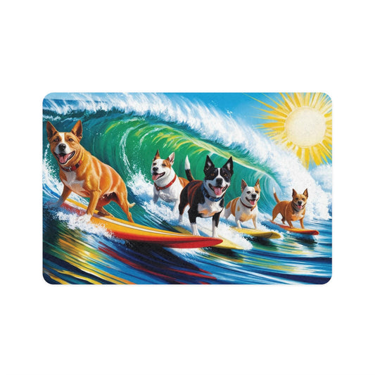 Pet Food Mat (12x18) - Surf Dogs