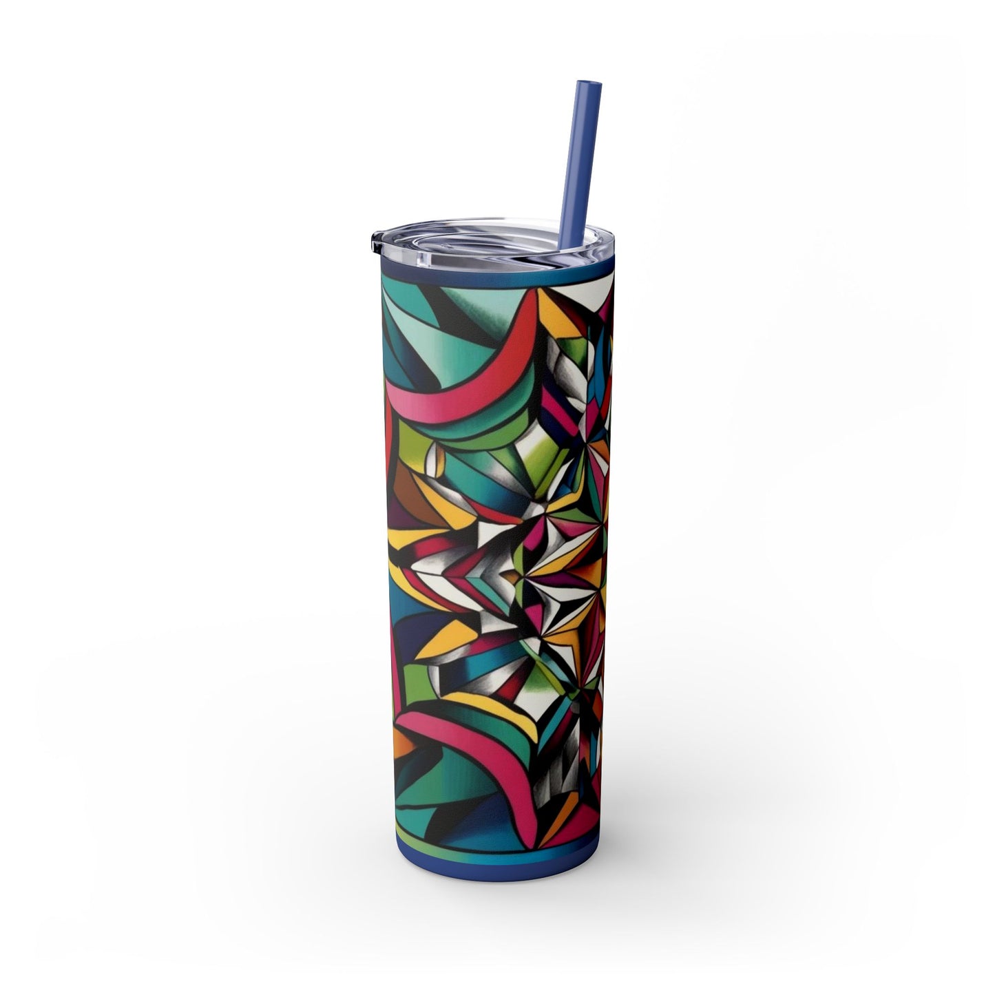 Optical Illusion Skinny Tumbler with Straw, 20oz