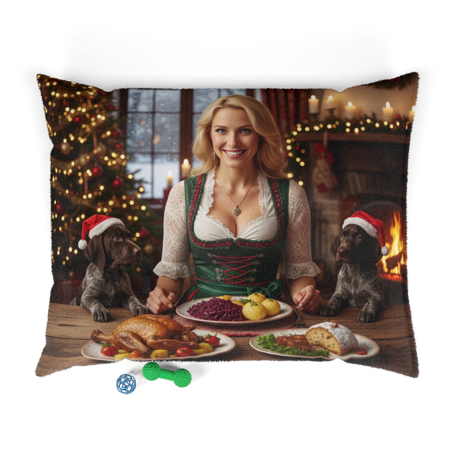 German Holiday Feast Pet Bed