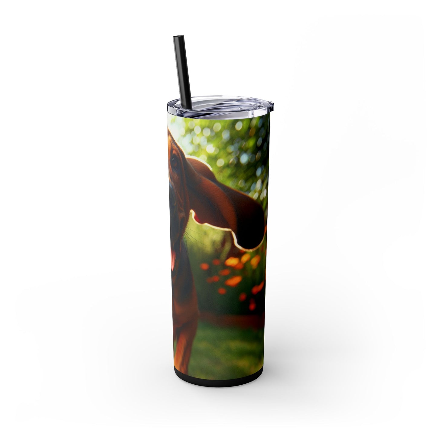 Bloodhound Skinny Tumbler with Straw, 20oz