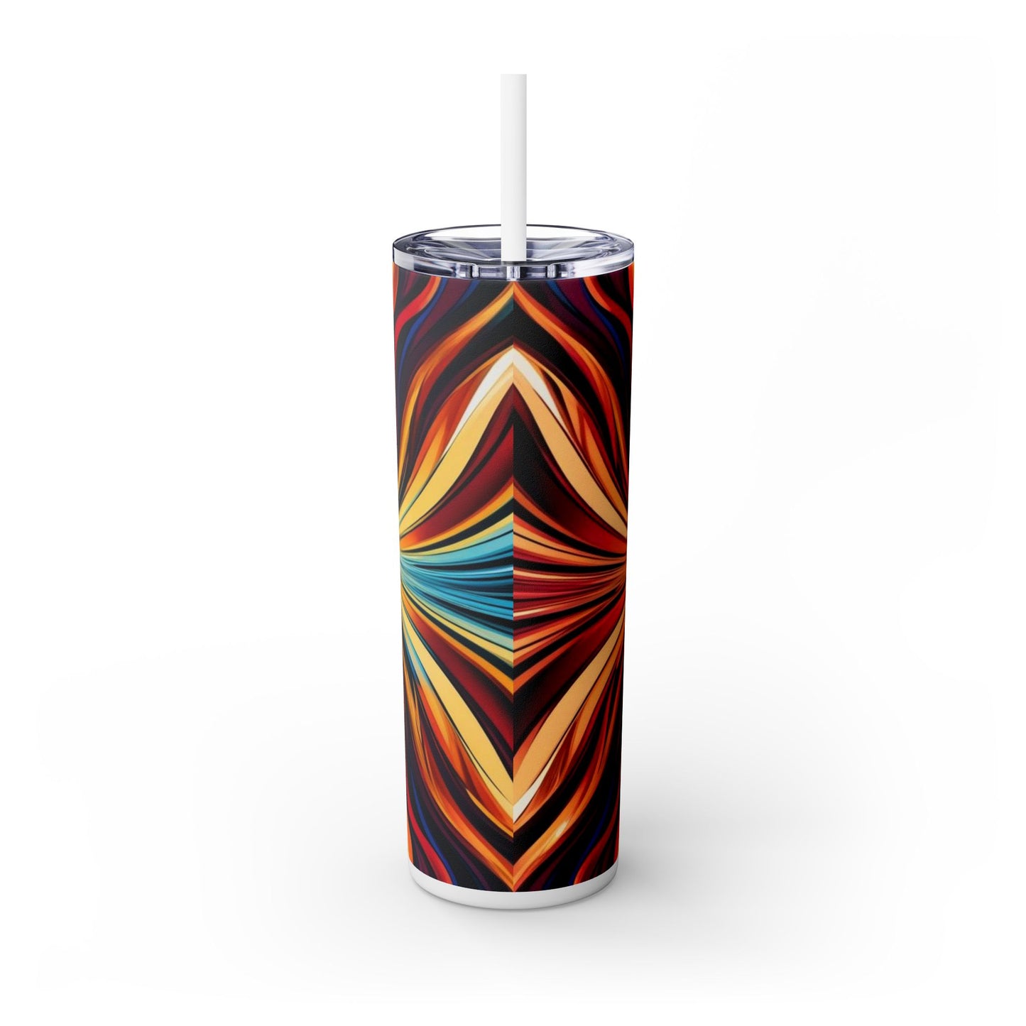Optical Illusion Skinny Tumbler with Straw, 20oz