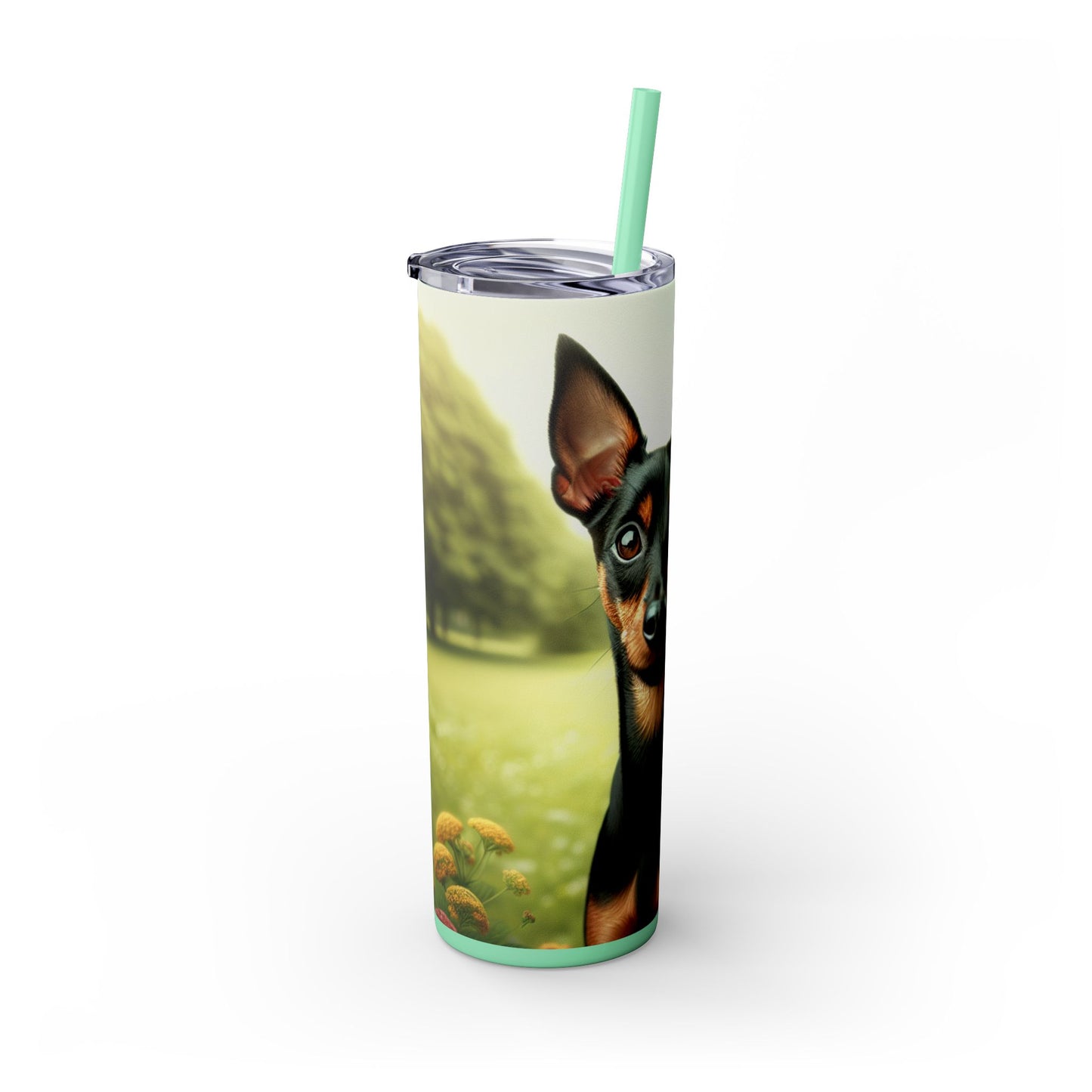 Manchester Terrier Skinny Tumbler with Straw, 20oz