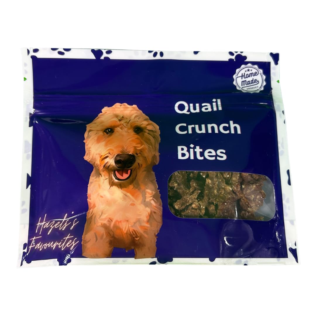 Friandises croustillantes à la caille : gâteries déshydratées gourmandes pour chiens à base de chair et de coquilles de caille | Friandises saines et de qualité supérieure pour l'entraînement | Ingrédients biologiques pour un plaisir gustatif optimal