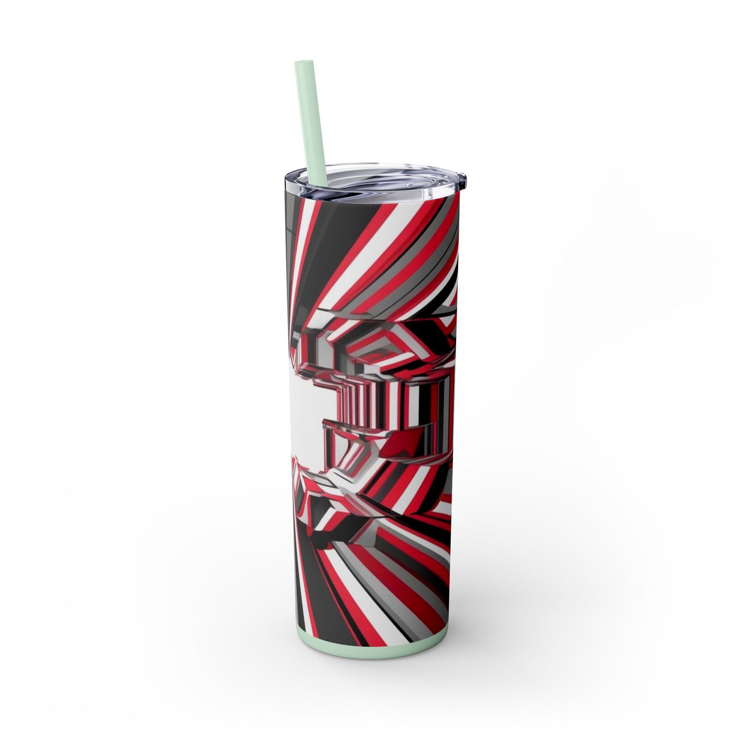 Optical Illusion Skinny Tumbler with Straw, 20oz