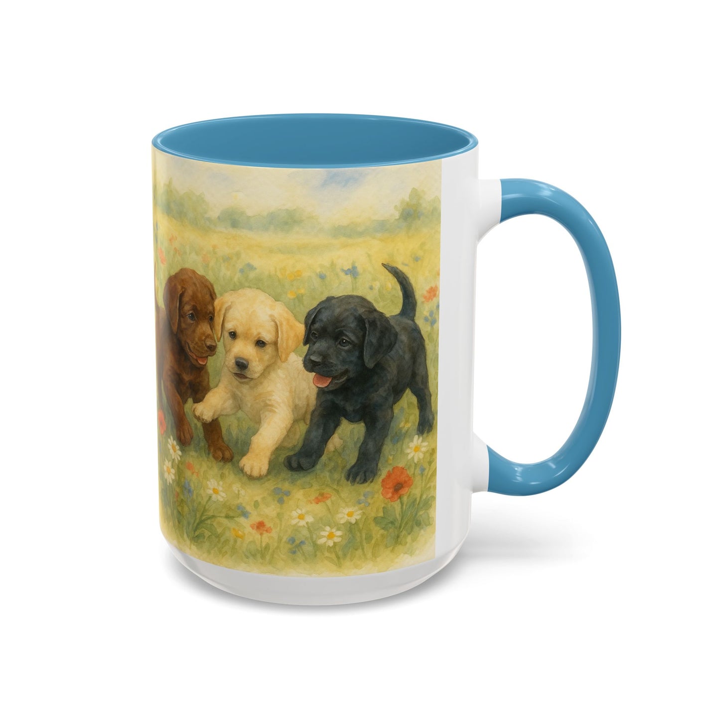 Labrador Retriever puppies Accent Mug – Ceramic Coffee Cup