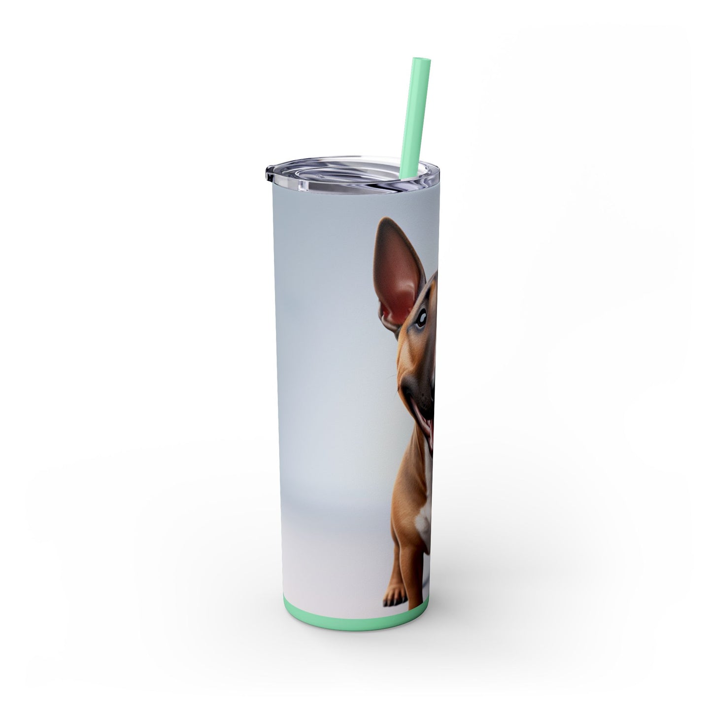 Miniature Bull Terrier Tumbler with Straw, 20oz
